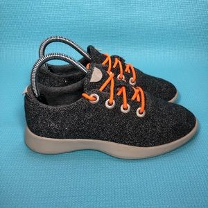 Allbirds Wool Runners Size 7 Charcoal Gray Orange Laces Sneakers Shoes Women
